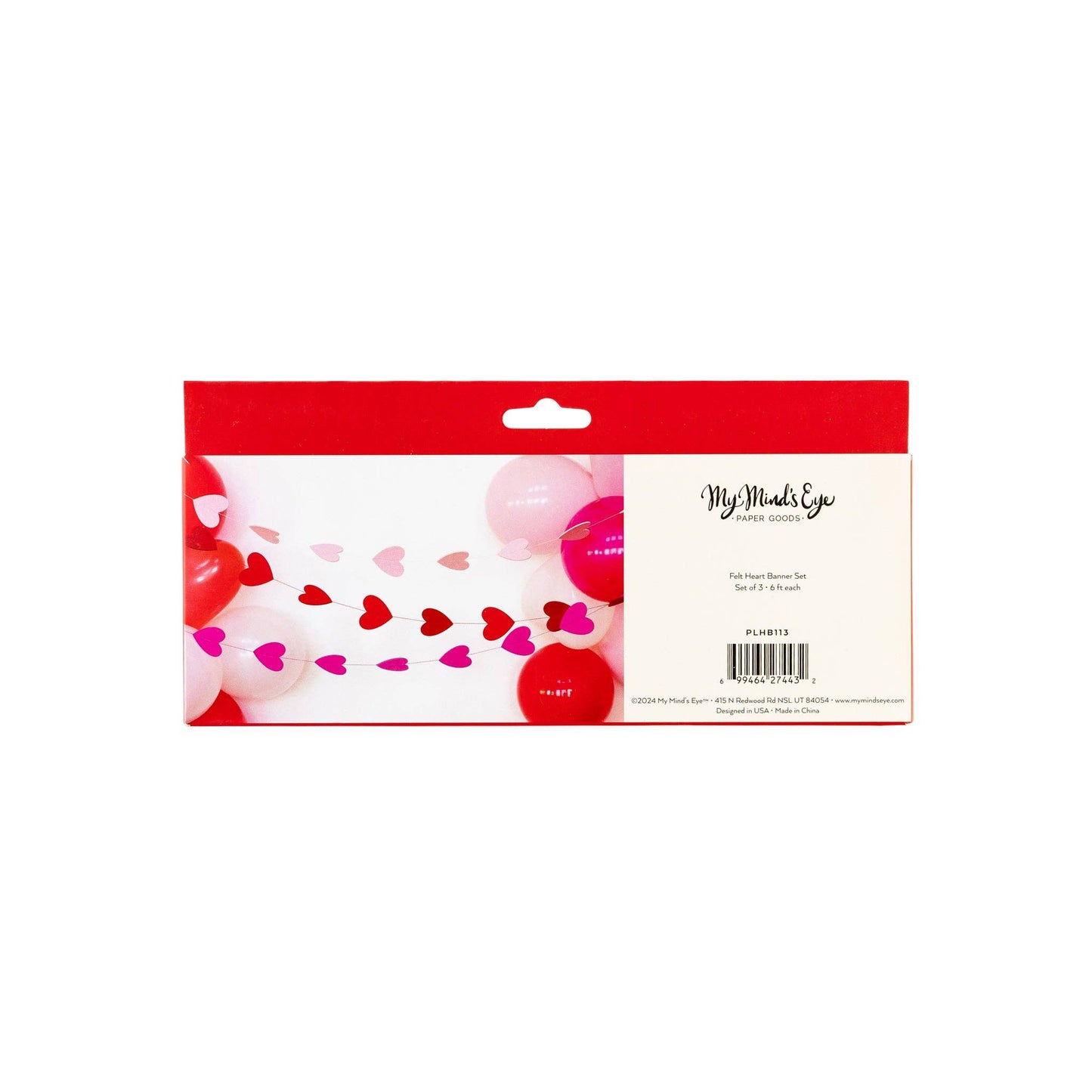 PLHB113 - Felt Heart Triple Banner Set