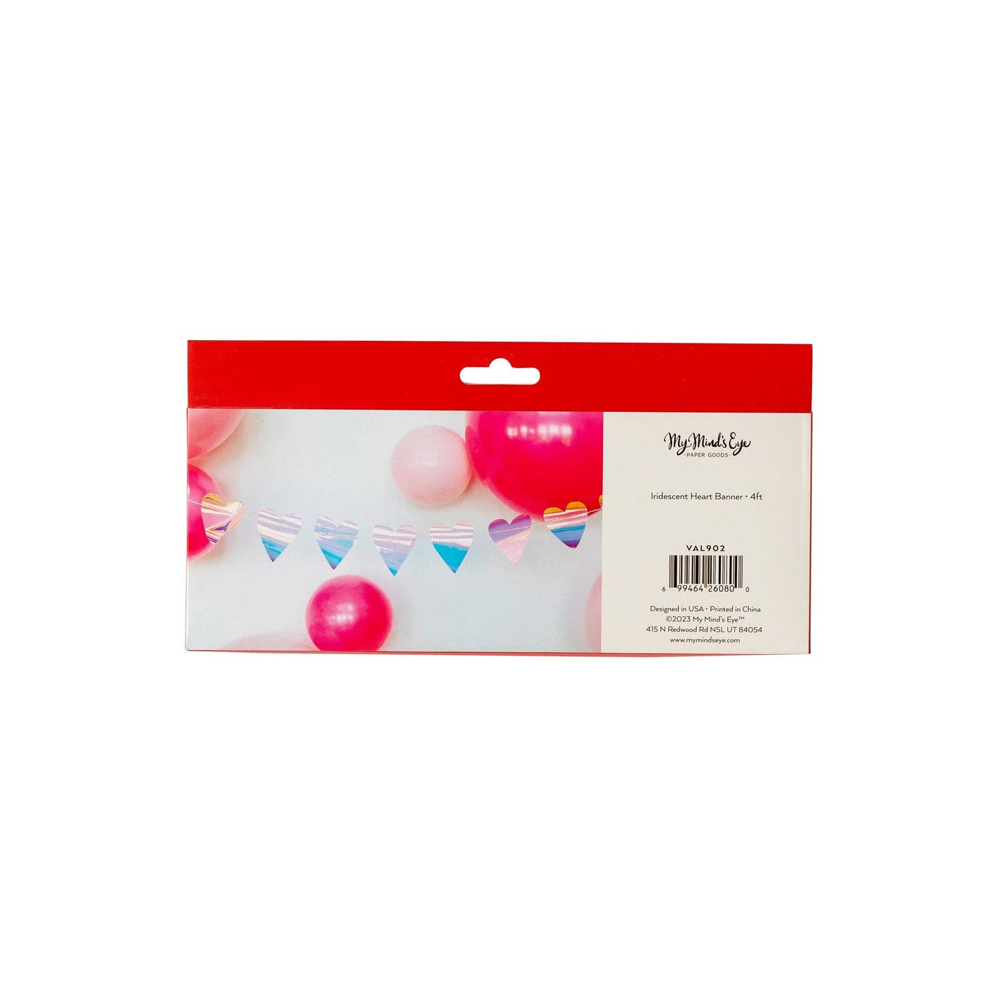 VAL902 - Valentine Iridescent Heart Banner