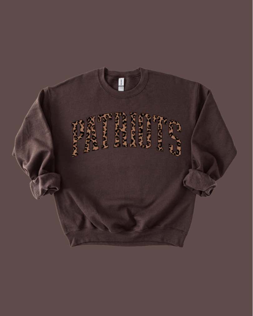 Patriots Leopard Varsity Crewneck