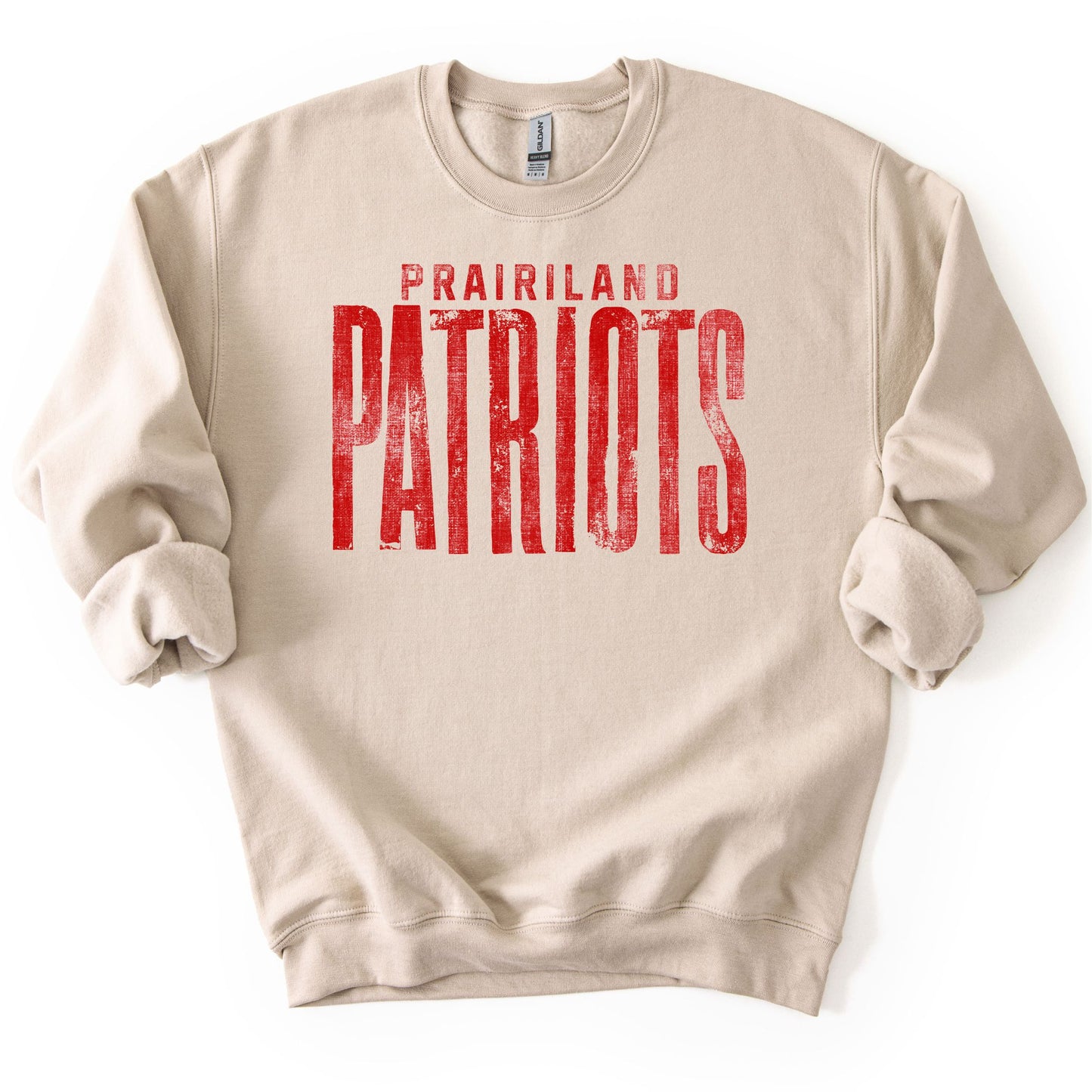 Prairiland Patriots -- Distressed Mascot -- Ivory