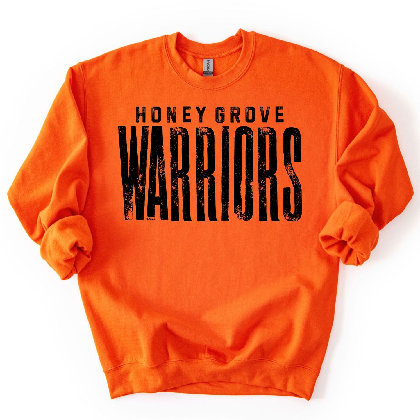 Honey Grove Warriors -- Distressed Mascot -- Orange