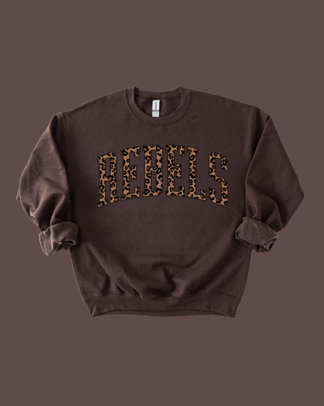 Rebels Leopard Varsity Crewneck