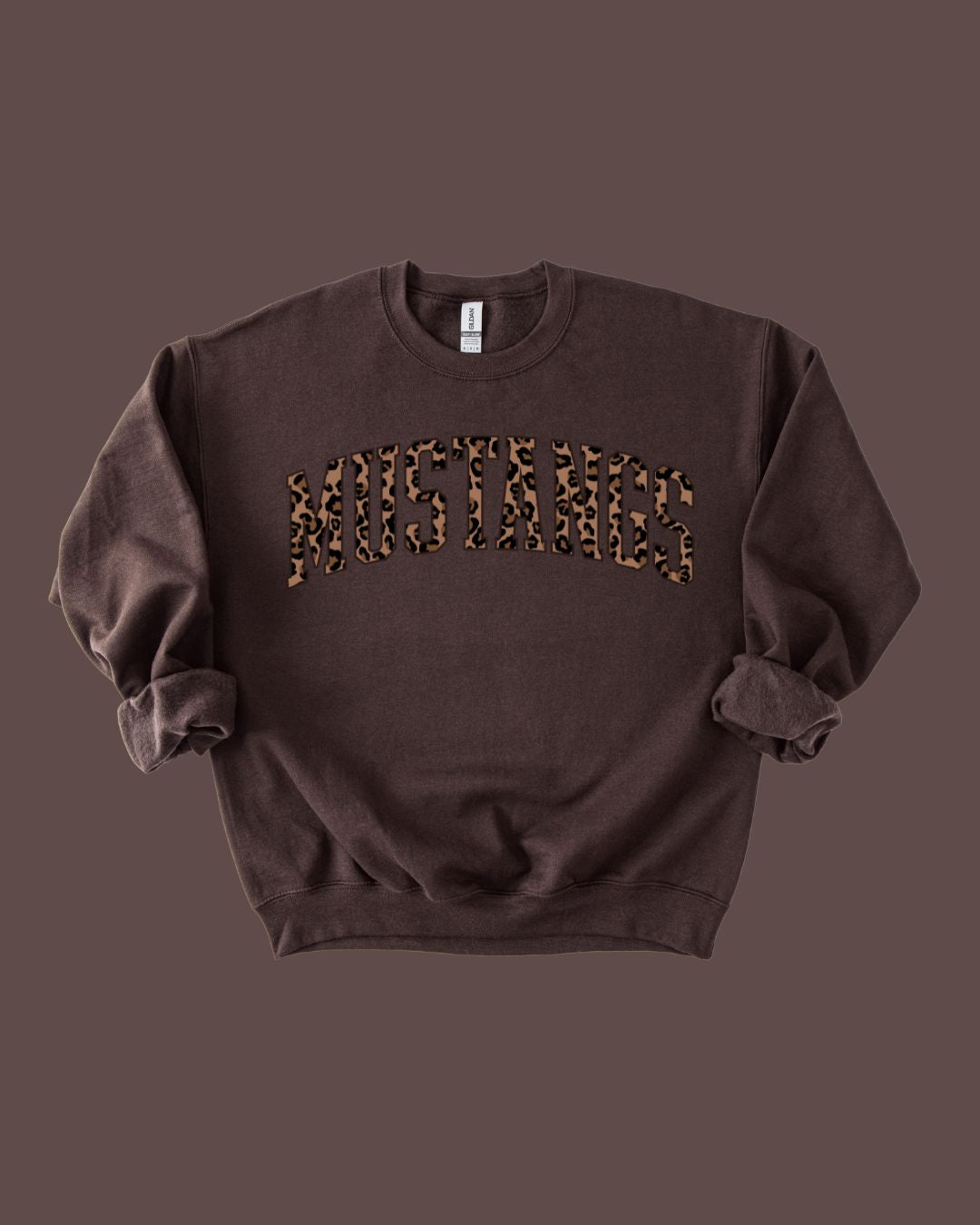 Mustangs Leopard Varsity Crewneck