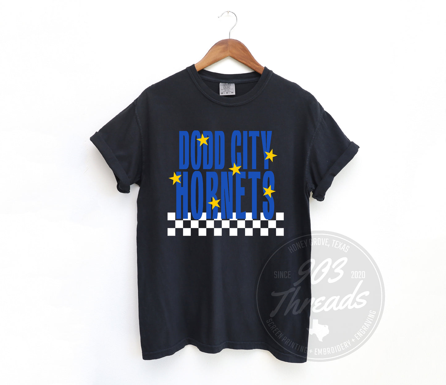 Dodd City Hornets Starry Check Sweatshirt/Short Sleeve