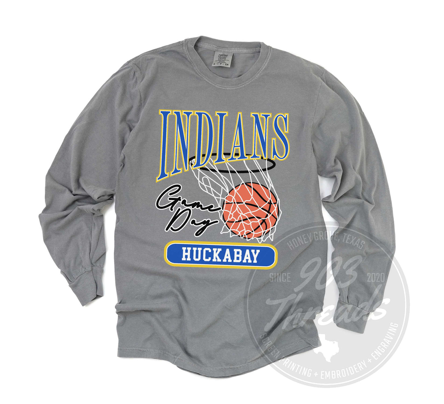 Huckabay Indians Vintage Basketball Tee