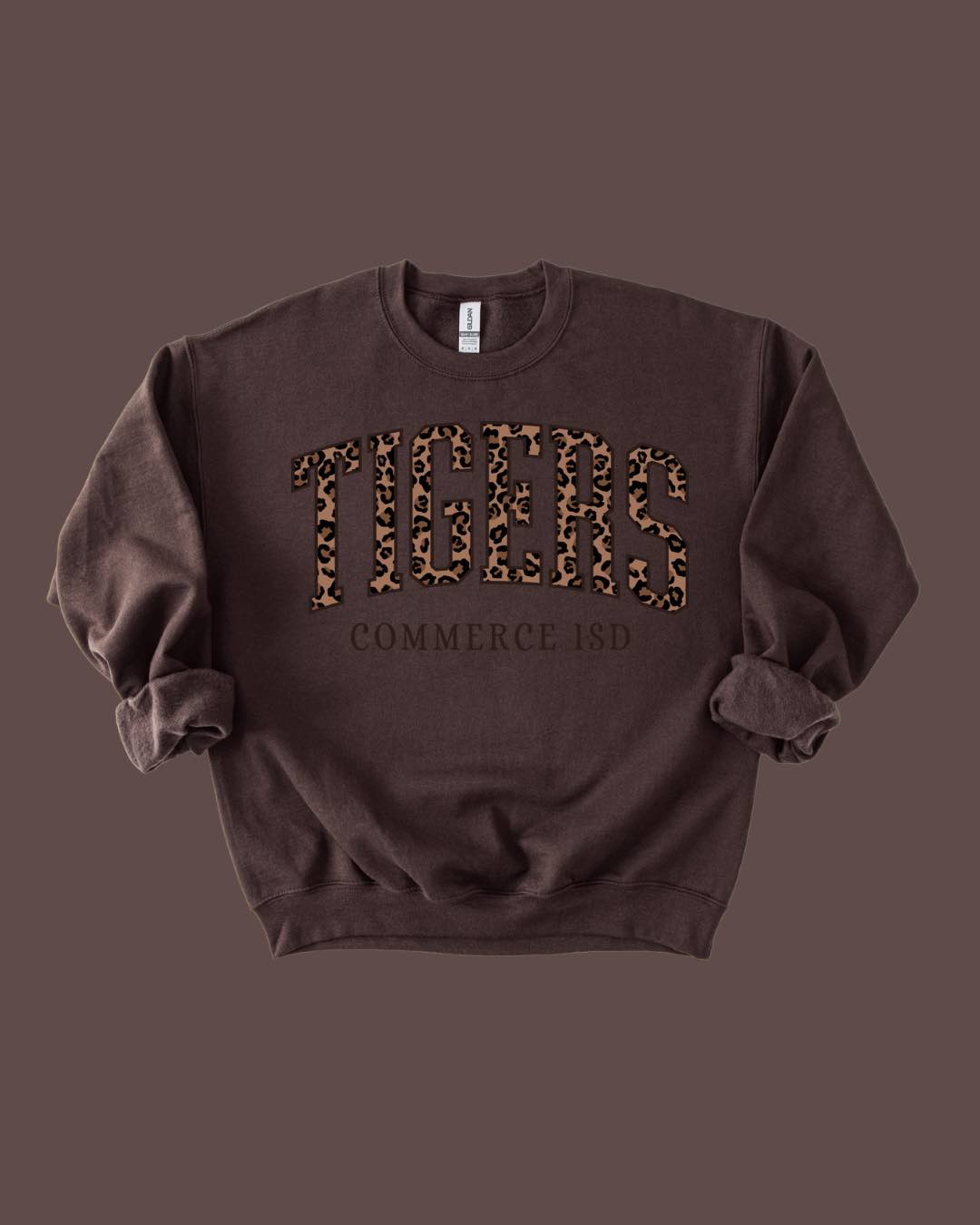 Tigers Commerce ISD Leopard Varsity Crewneck