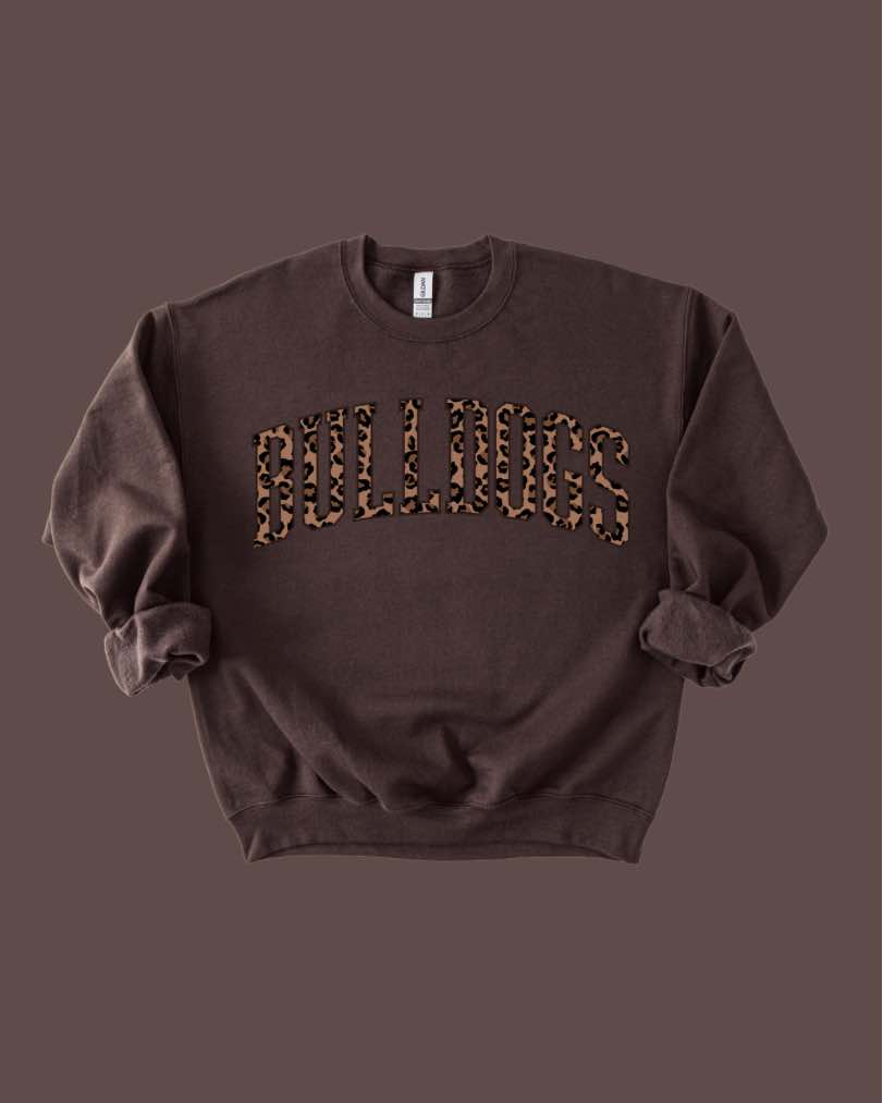 Bulldogs Leopard Varsity Crewneck