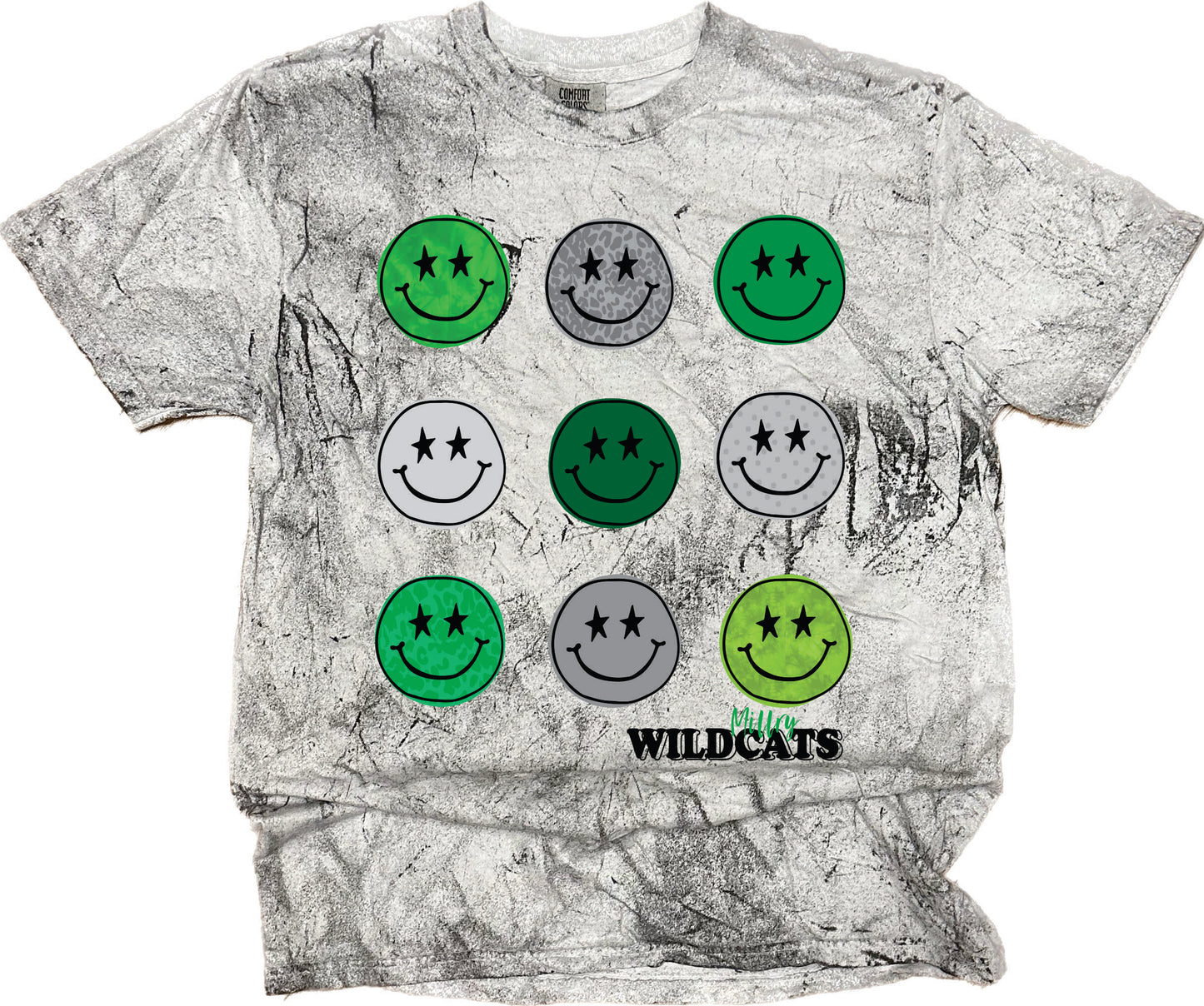 Millry Wildcats Retro Smiley Spirit Tee