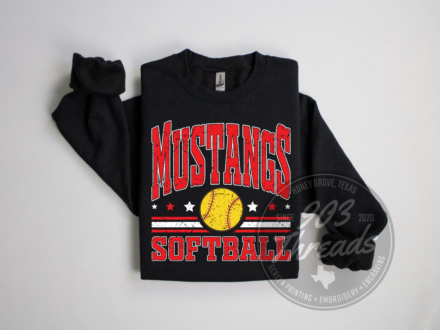 Chisum Mustangs Softball Sweatshirt/Short Sleeve