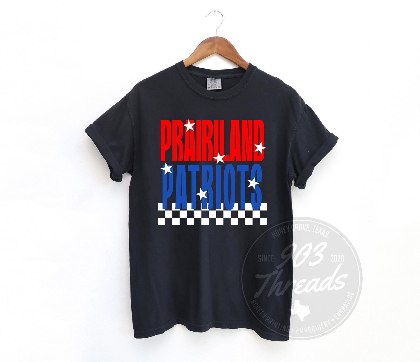 Prairiland Patriots Starry Check Sweatshirt/Short Sleeve