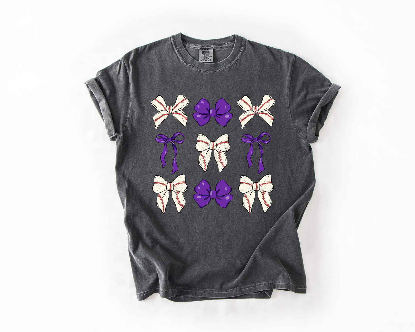 Bases & Bows Baseball Purple