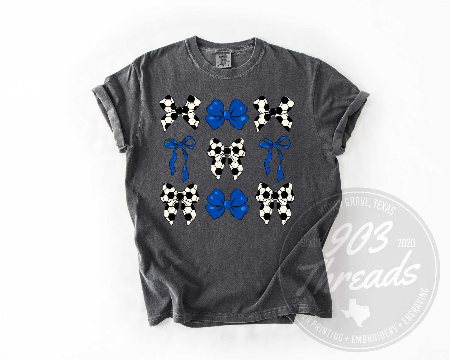 Soccer Bows (Blue)