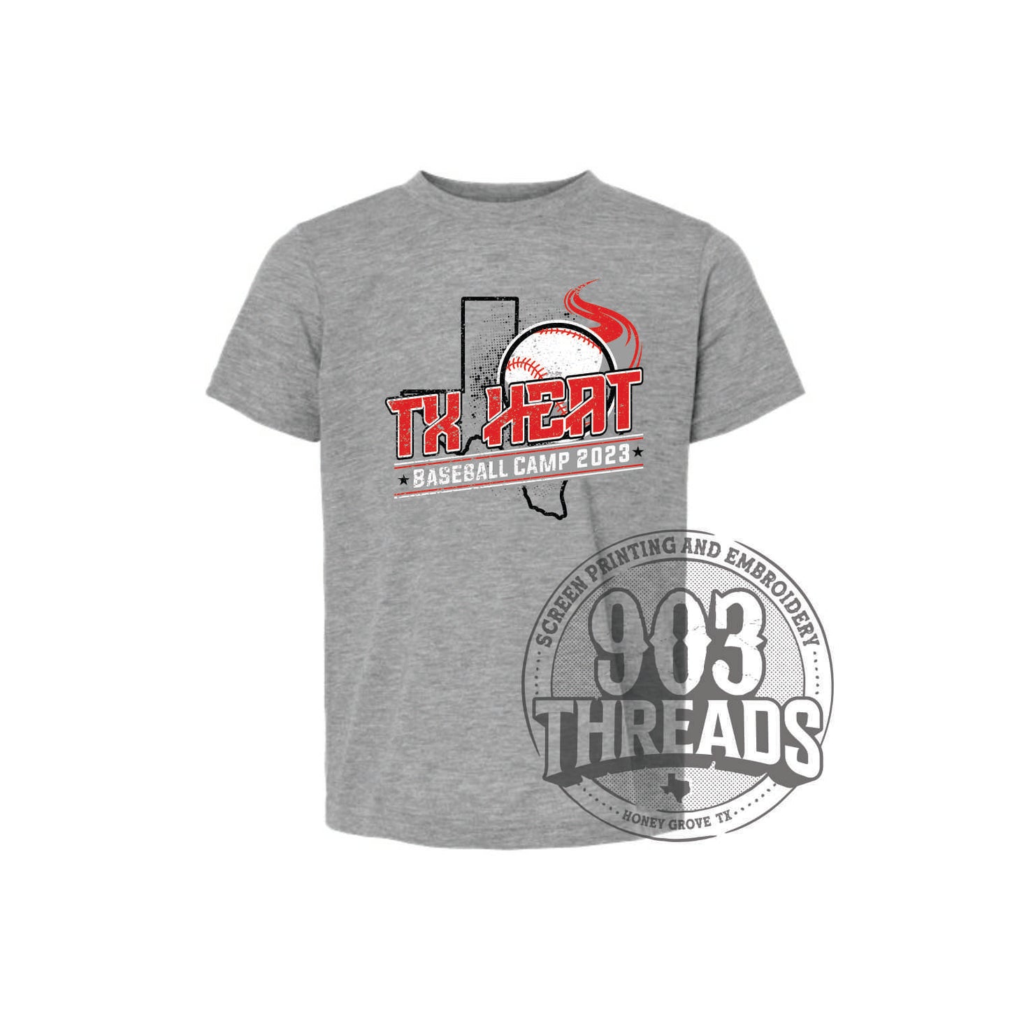 TX HEAT BASEBALL CAMP TEE. - Store closes Monday, July 17!