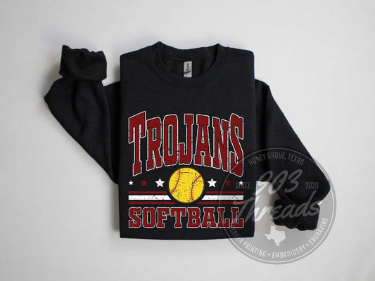 Trojans Softball Sweatshirt/Short Sleeve
