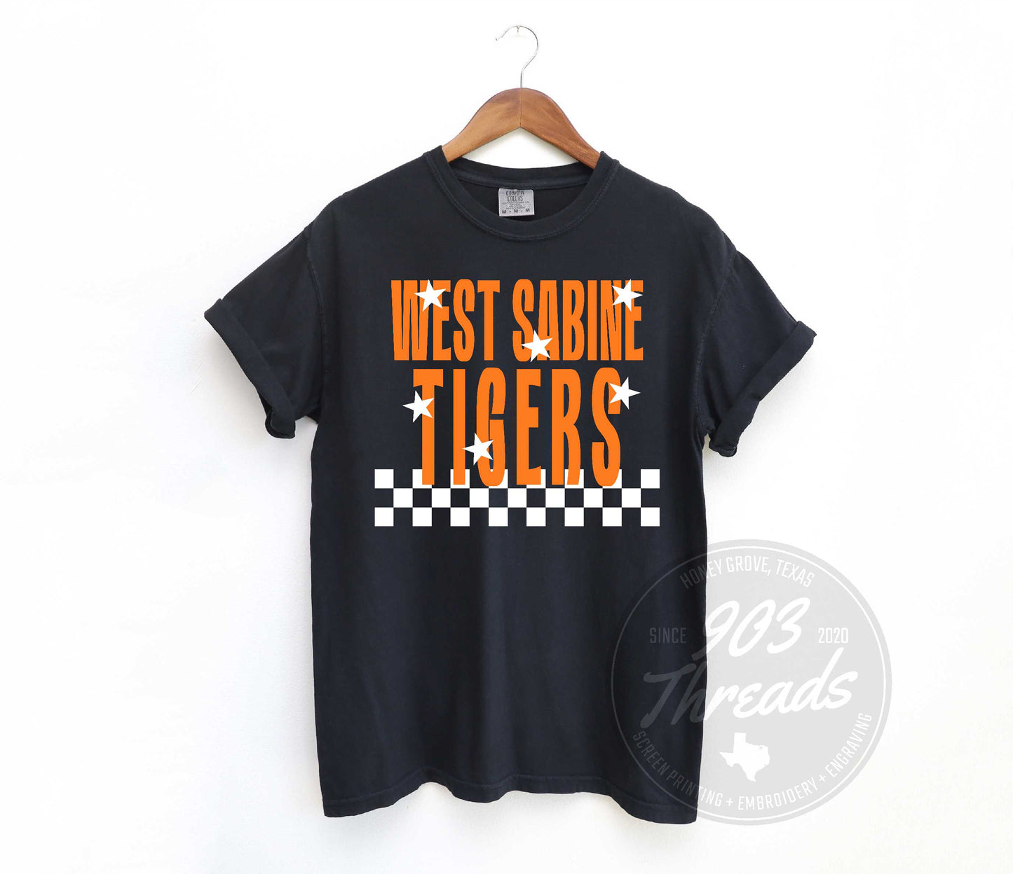 West Sabine Tigers Starry Check Sweatshirt/Short Sleeve