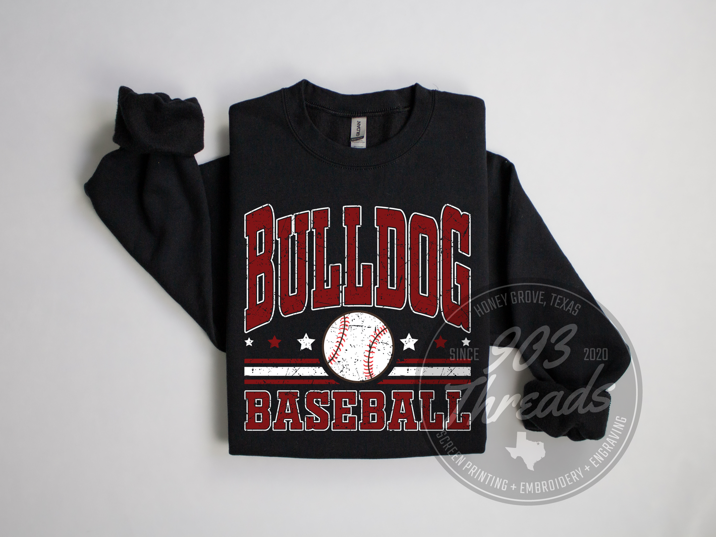 Bulldog Baseball Sweatshirt/Short Sleeve
