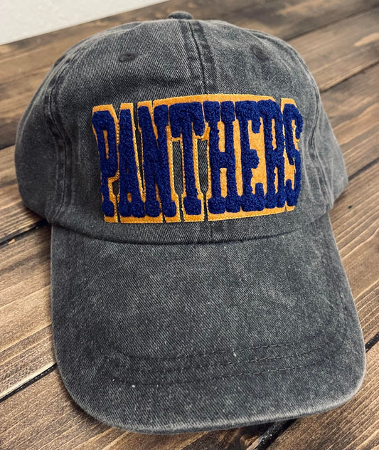 PANTHERS - Vintage Chenille Patch Cap - Royal/Gold