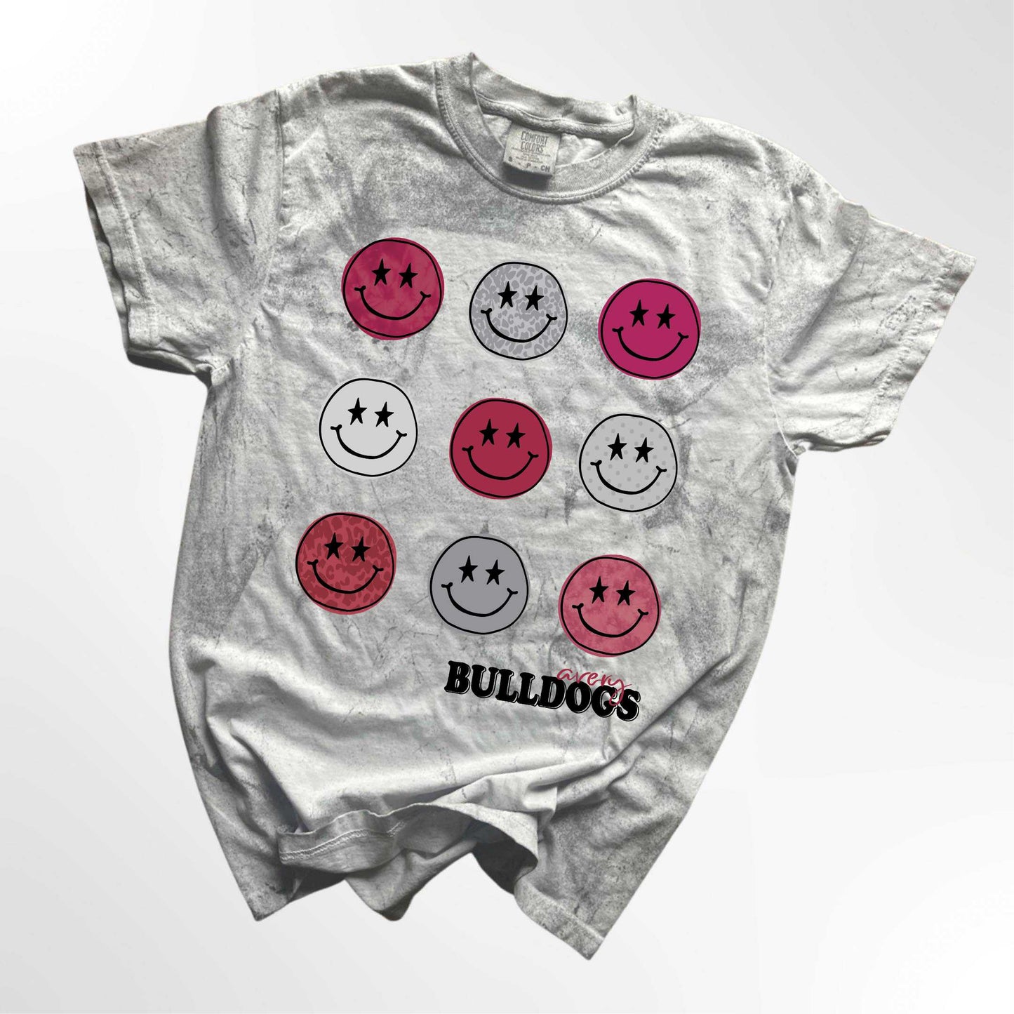 Avery Bulldogs Retro Smiley Spirit Tee