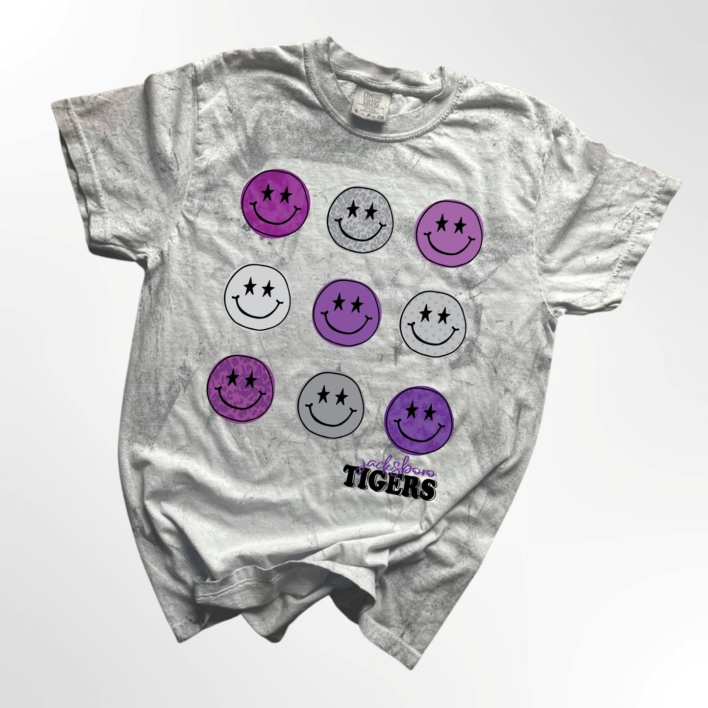 Jacksboro Tigers Retro Smiley Spirit Tee