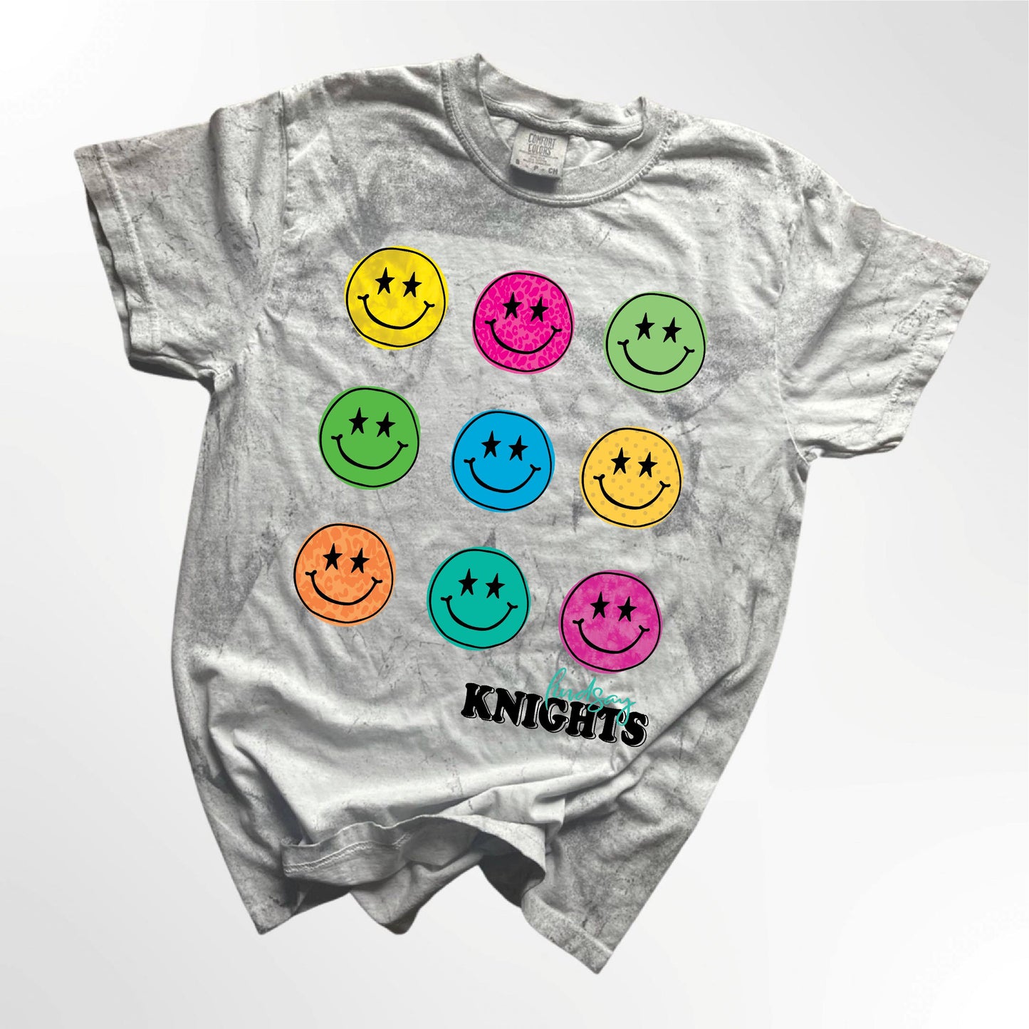 Lindsay Knights NEON Retro Smiley Spirit Tee