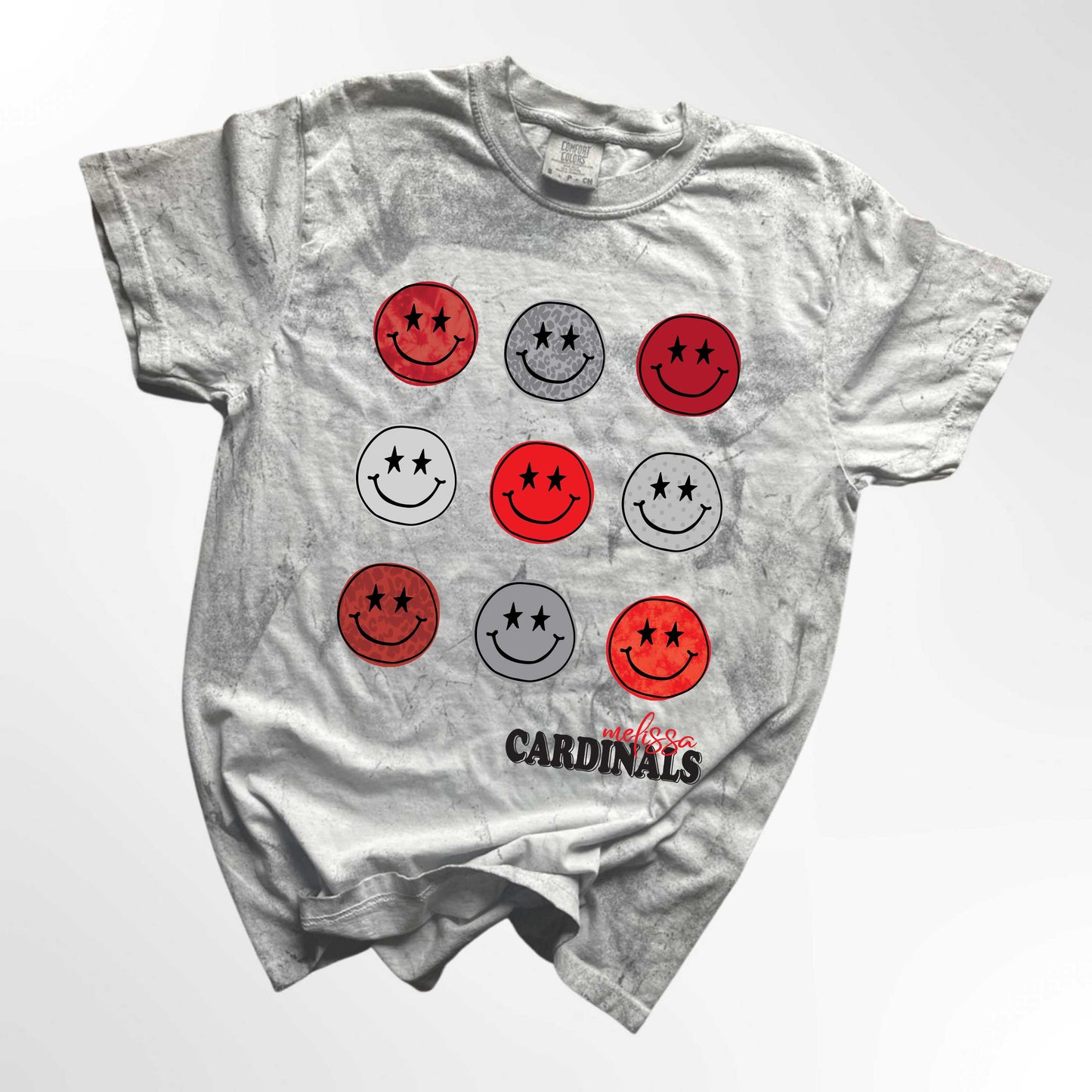 Melissa Cardinals Retro Smiley Spirit Tee