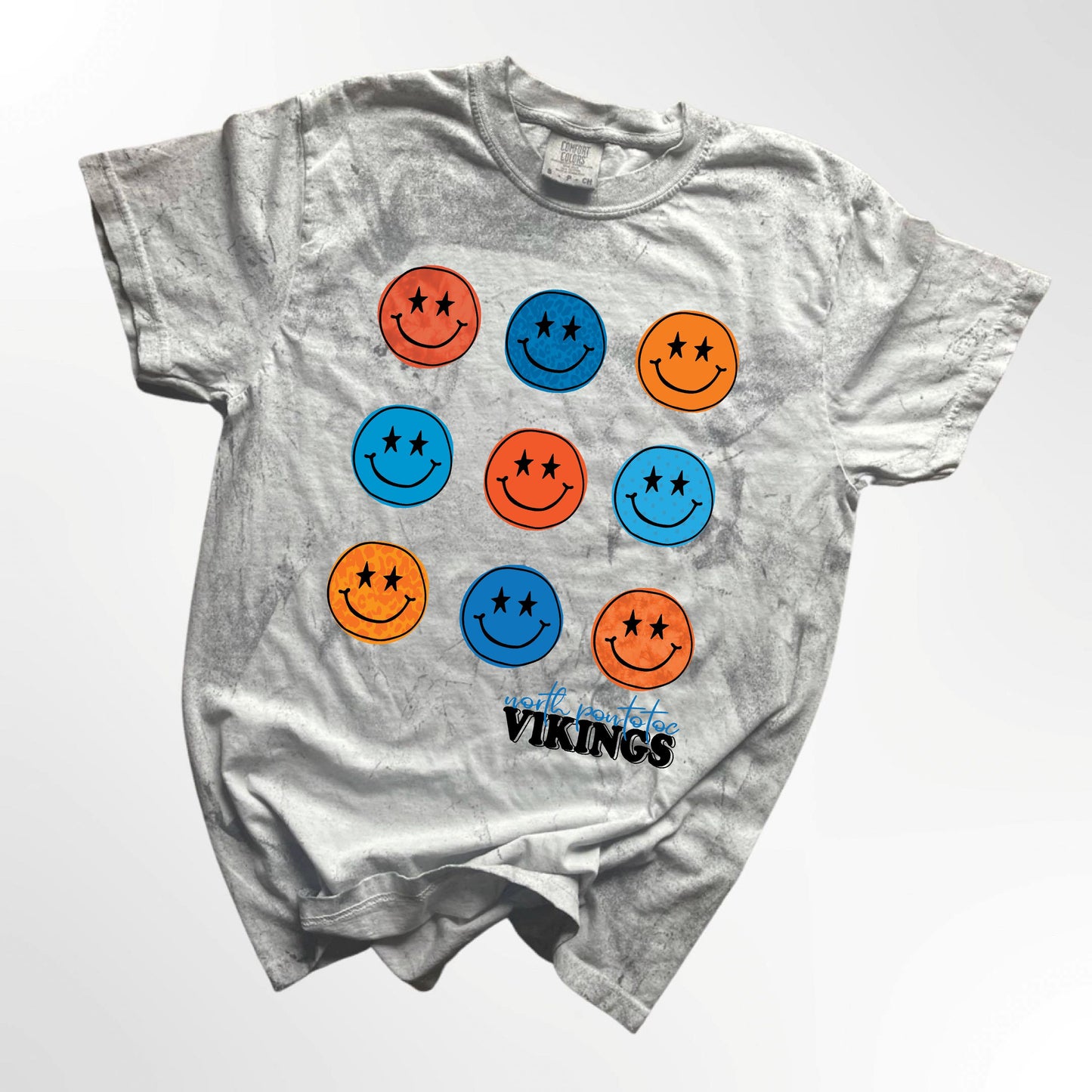North Pontotoc Vikings Retro Smiley Spirit Tee