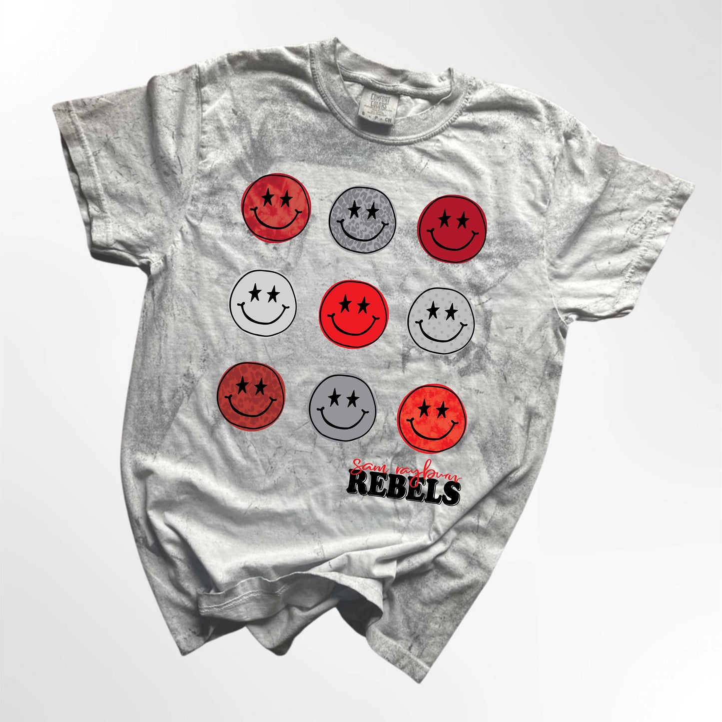 Sam Rayburn Rebels Retro Smiley Spirit Tee