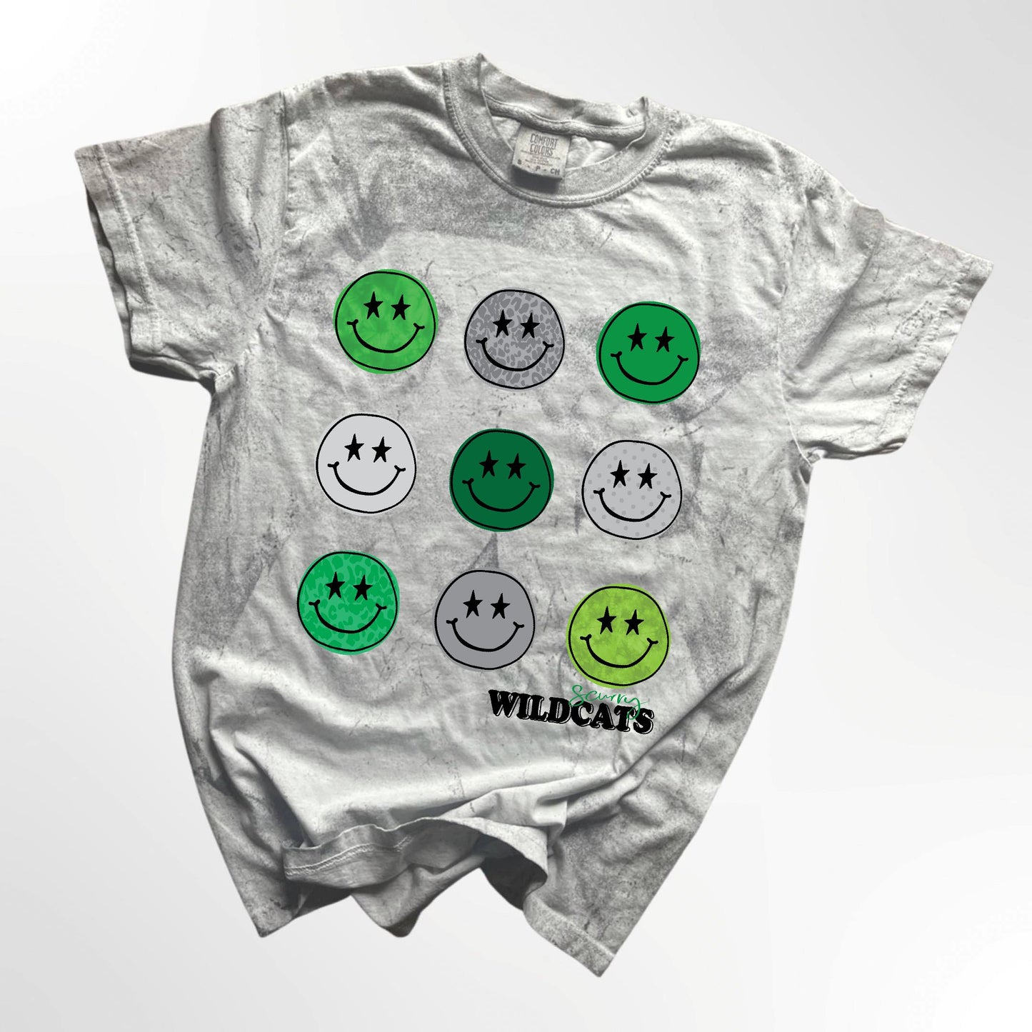 Scurry Wildcats Retro Smiley Spirit Tee