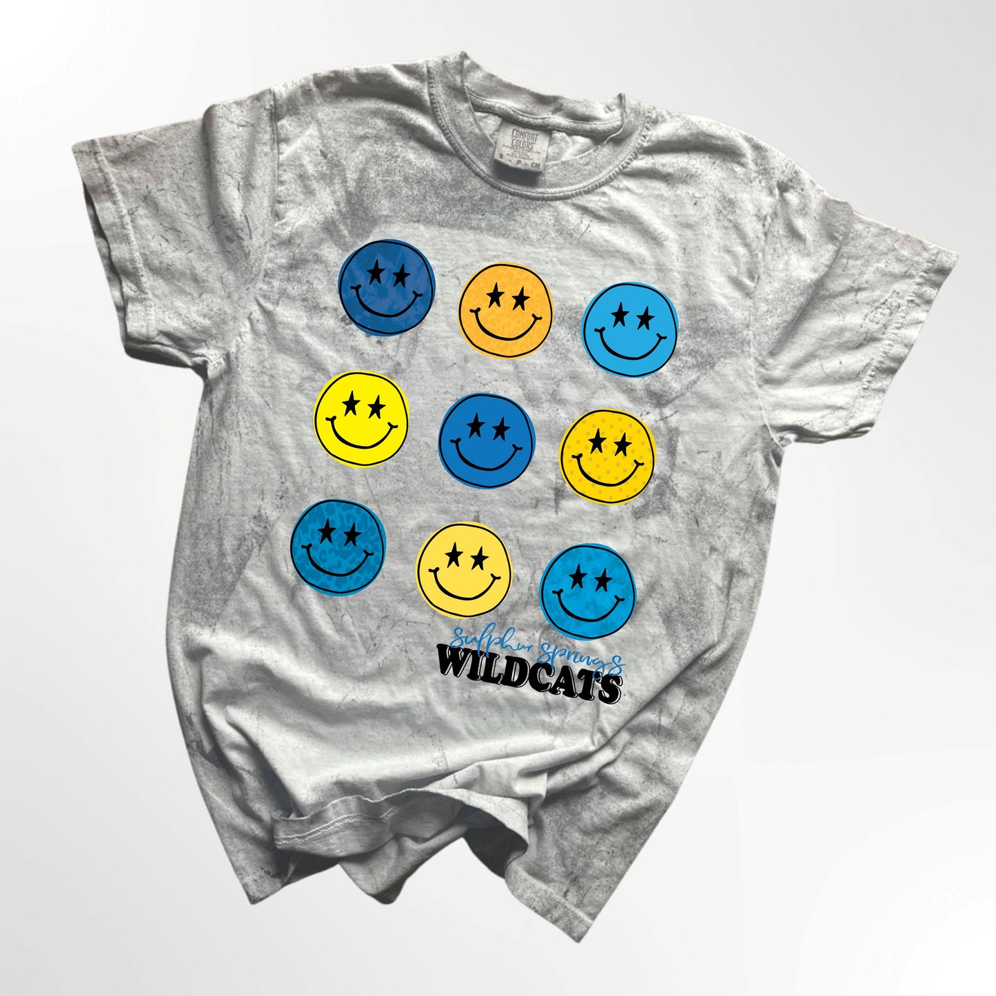 Sulphur Spring Wildcats Retro Smiley Spirit Tee