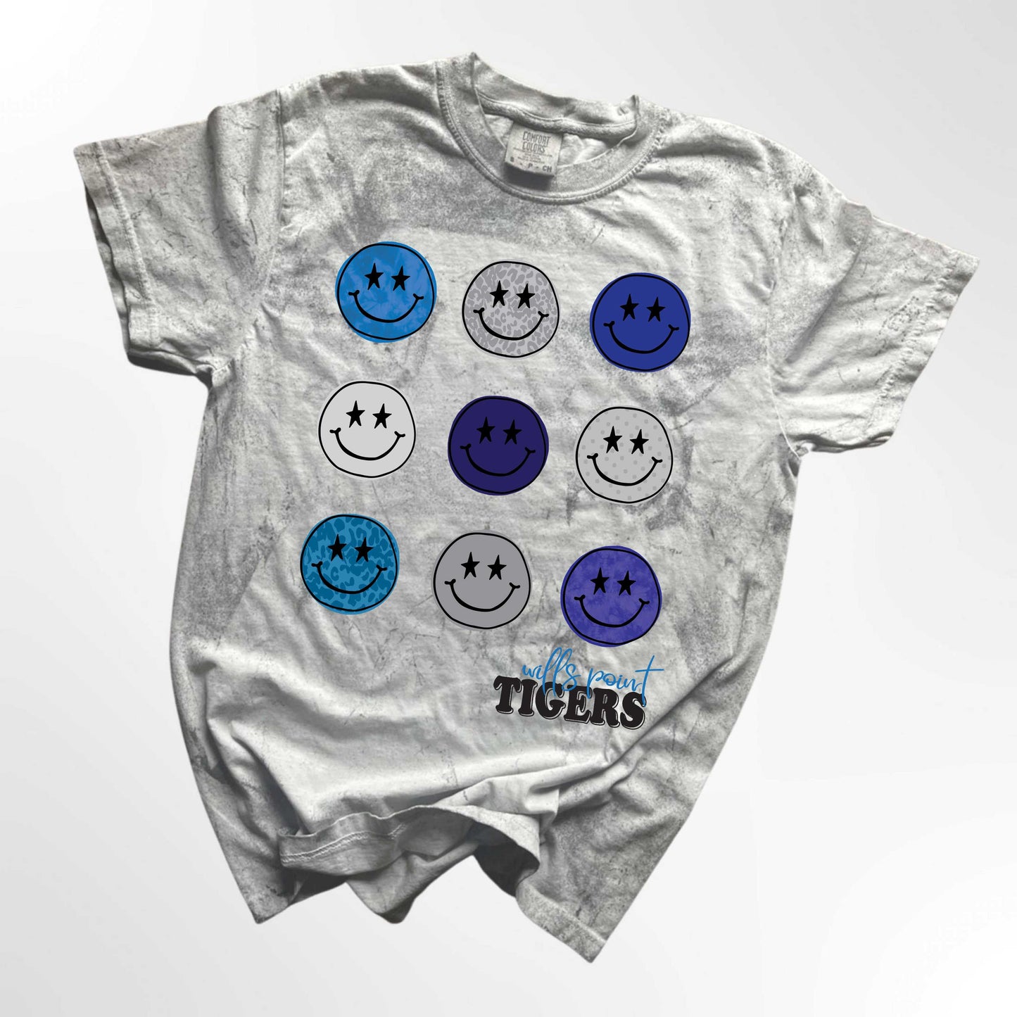 Wills Point Tigers Retro Smiley Spirit Tee
