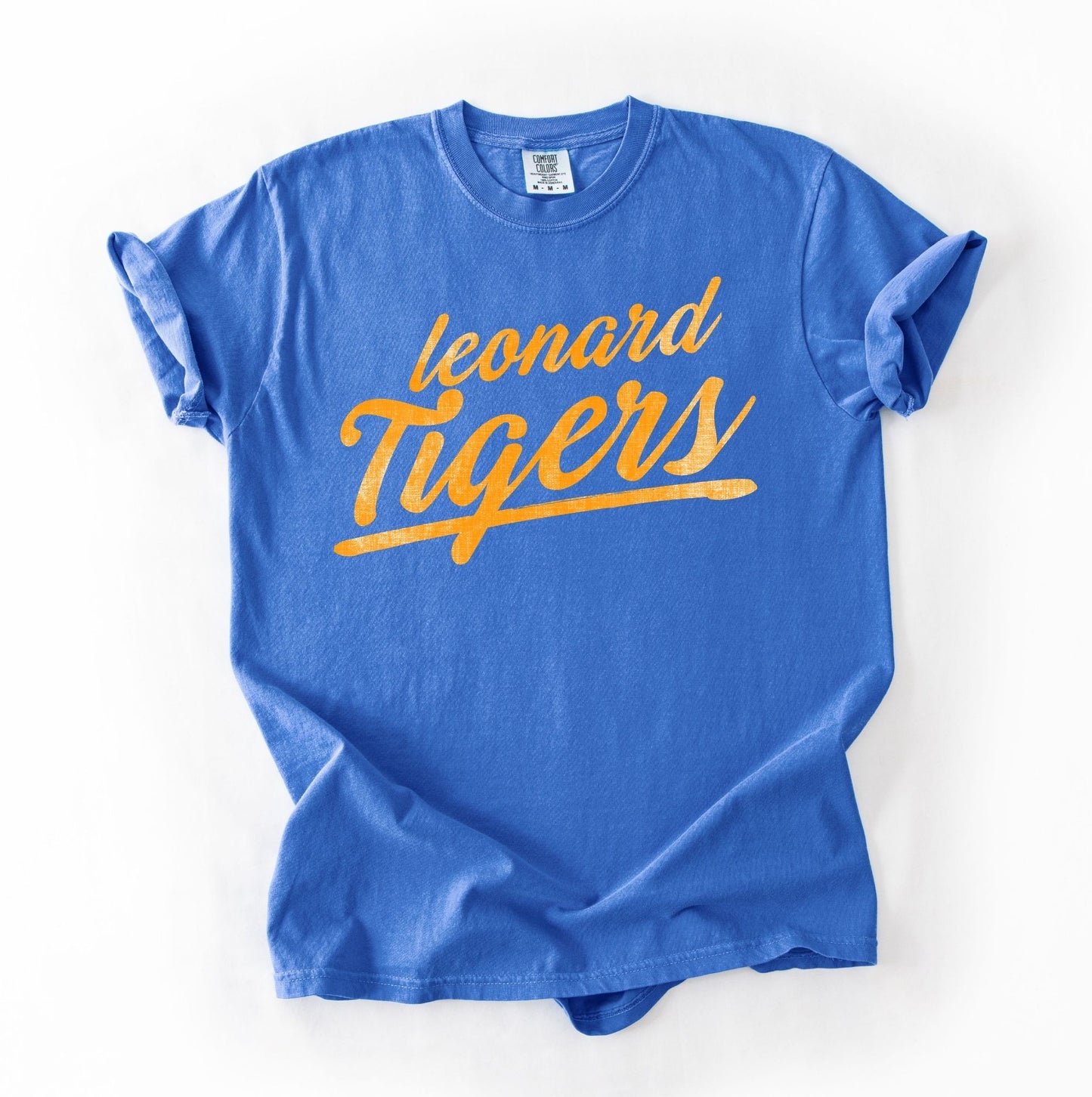 Leonard Tigers -- Retro Script -- Flo Blue