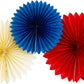 Red White and Blue Tissue Party Fans