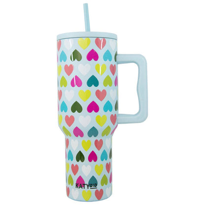 Multicolored Hearts Mint Tumbler Cup