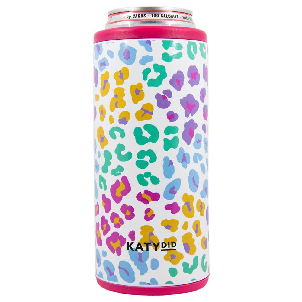 Pastel Leopard Can Cooler