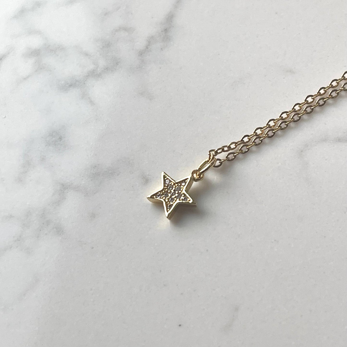 Gold Star Crystal Charm Necklace. You are a star.