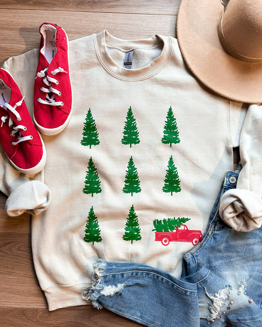 Christmas Truck Graphic Sweatshirt