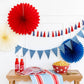 Red White and Blue Tissue Party Fans