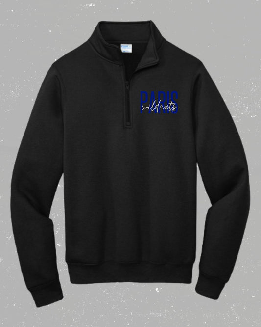 Paris Wildcats - Quarter Zip - Embroidered - School Spirit Sweatshirt