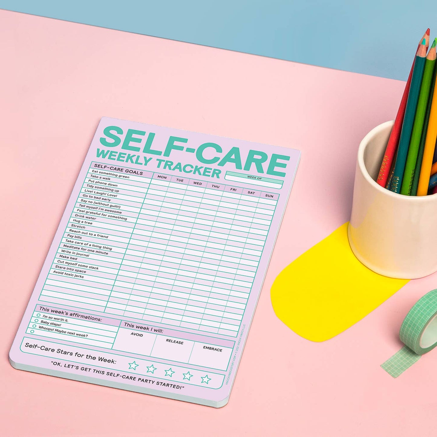 Self-Care Weekly Tracker Pad (Pastel Version)