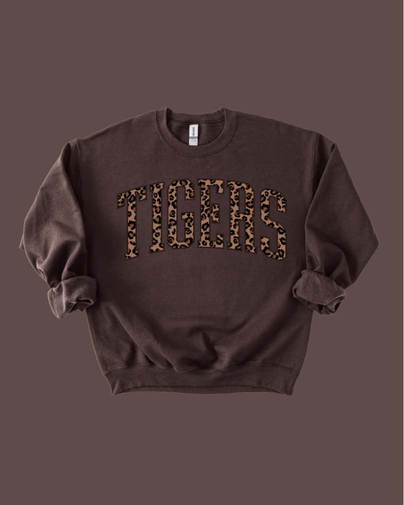 Tigers Leopard Varsity Crewneck