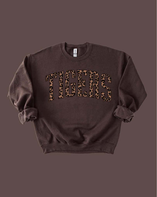 Tigers Leopard Varsity Crewneck