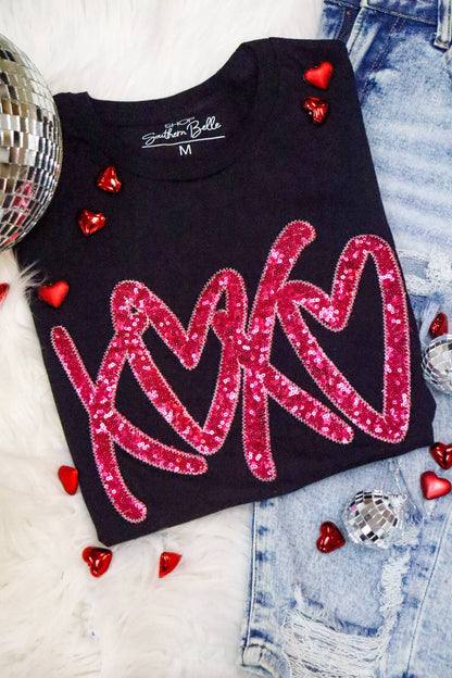 Valentine XOXO Embroidered Short Sleeve