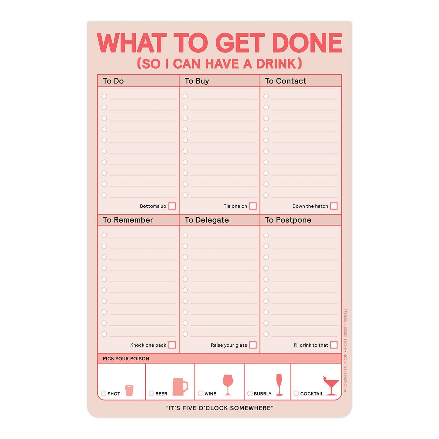 What to Get Done So I Can Have a Drink Pad (Pastel Version)