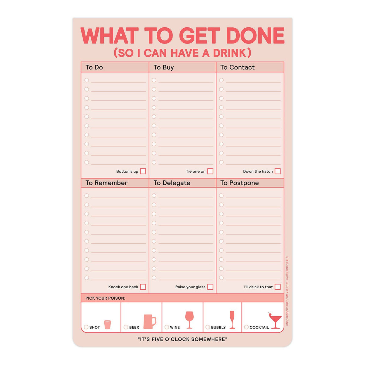 What to Get Done So I Can Have a Drink Pad (Pastel Version)
