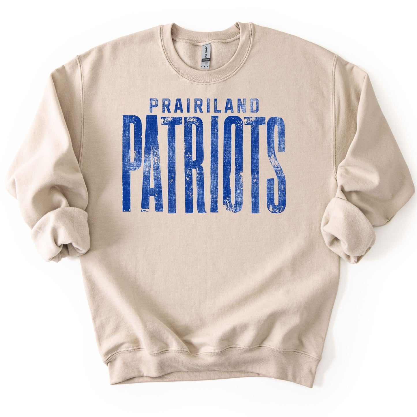 Prairiland Patriots -- Distressed Mascot -- Ivory