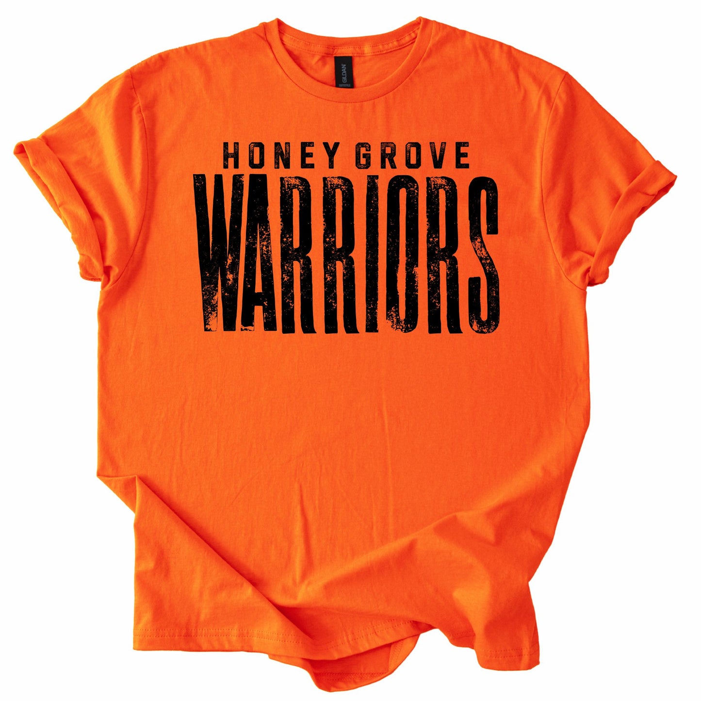 Honey Grove Warriors -- Distressed Mascot -- Orange