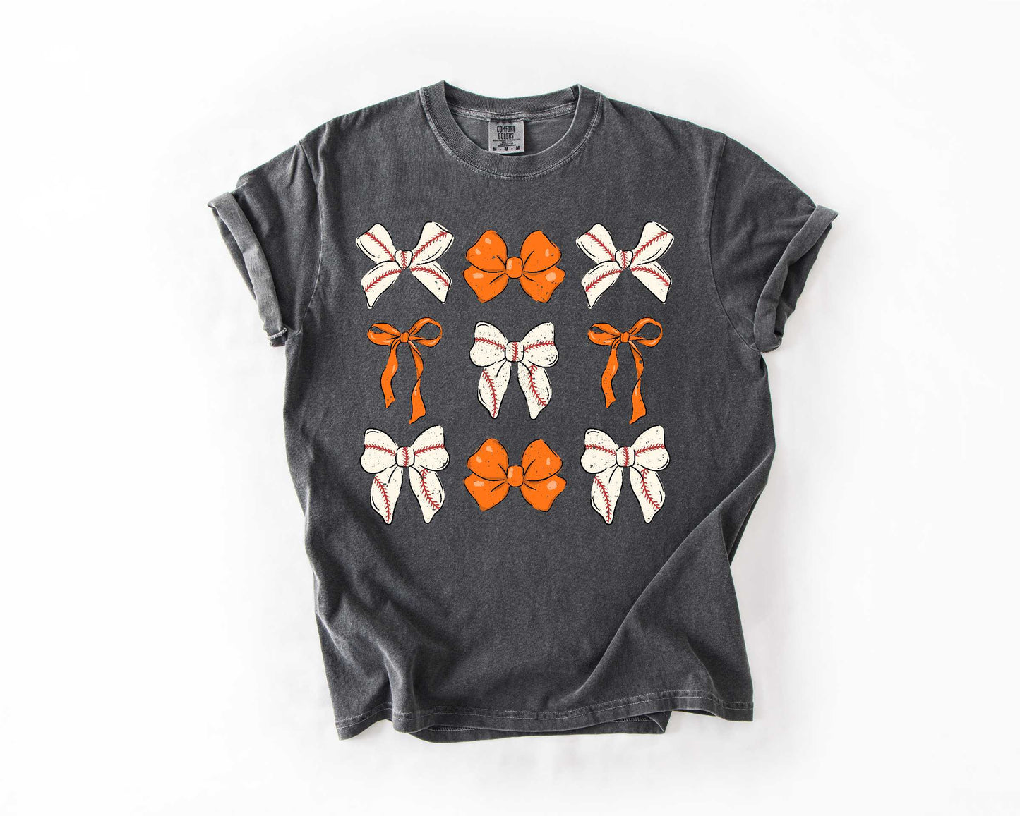 Bases & Bows Baseball Orange