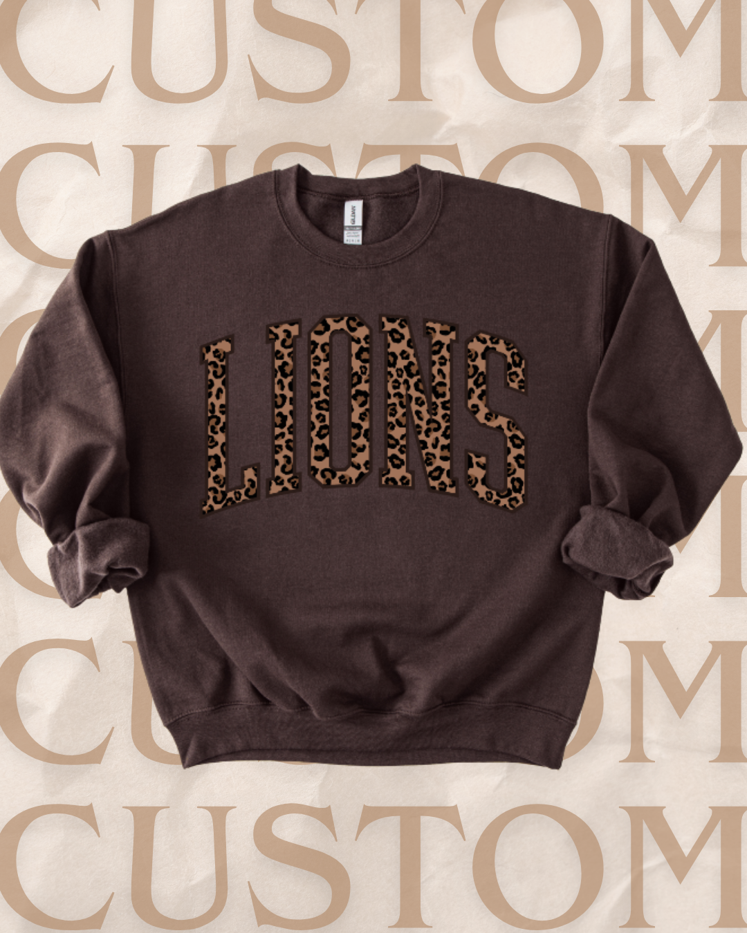 Custom Listing -- Leopard Varsity Crewneck