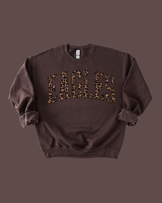 Eagles Leopard Varsity Crewneck