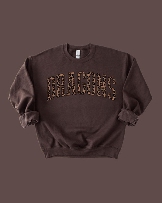 Dragons Leopard Varsity Crewneck
